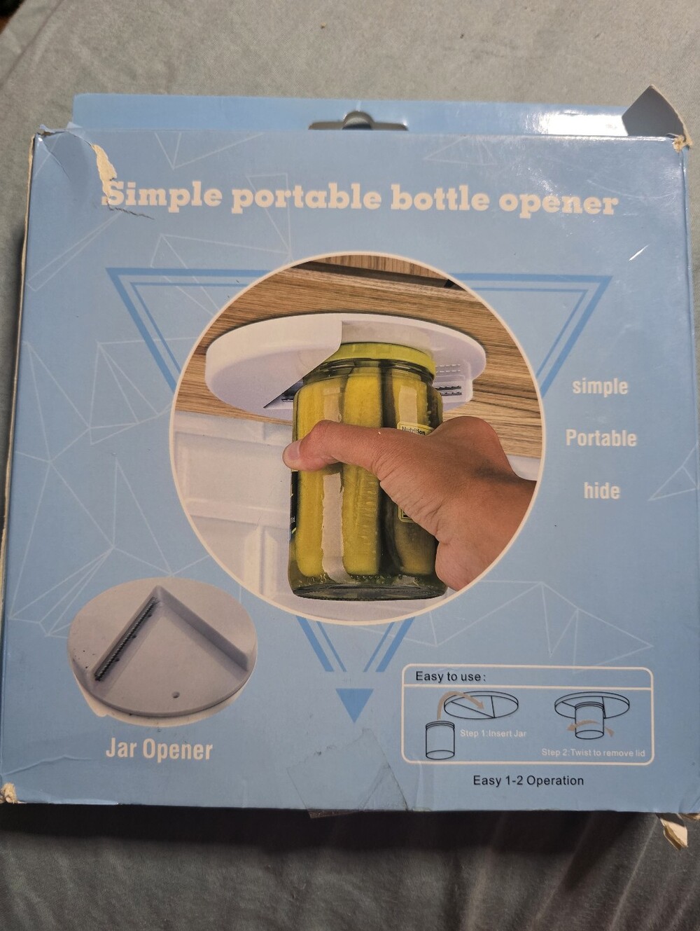 Simple Under The Cabinet Jar Opener - White